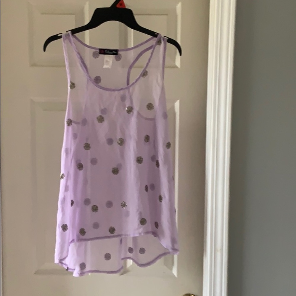 Juniors lavender tank top. Size medium